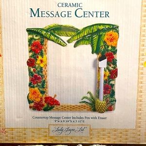 NIB Vintage Lady Jayne Ltd. Porcelain Tropical Counter Message Board